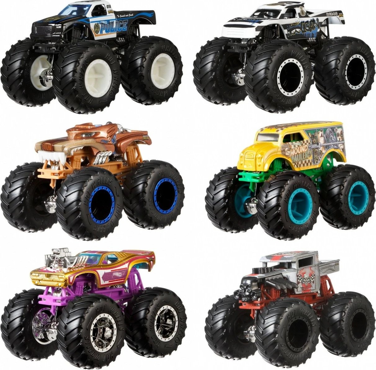 Set lodrash Monster Trucks Hot Wheels FYJ64, 1:64, ngjyra të përziera, 2 copë