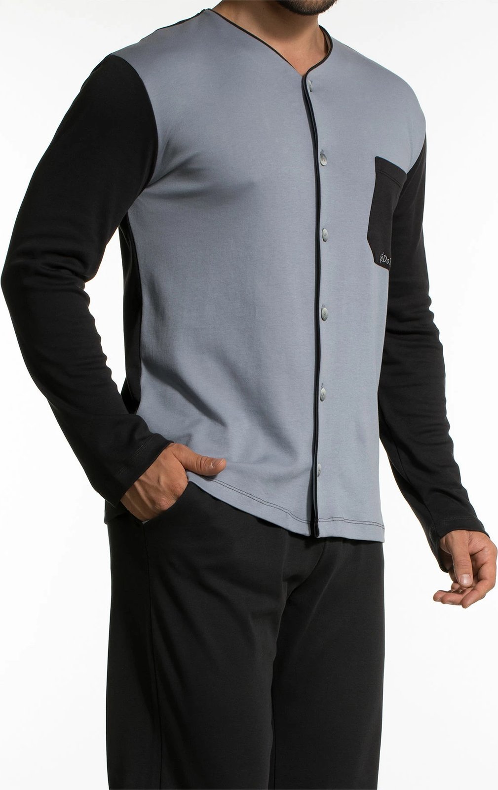 Set pizhamash për burra, Jumeon, 002-000371, e zezë, gri