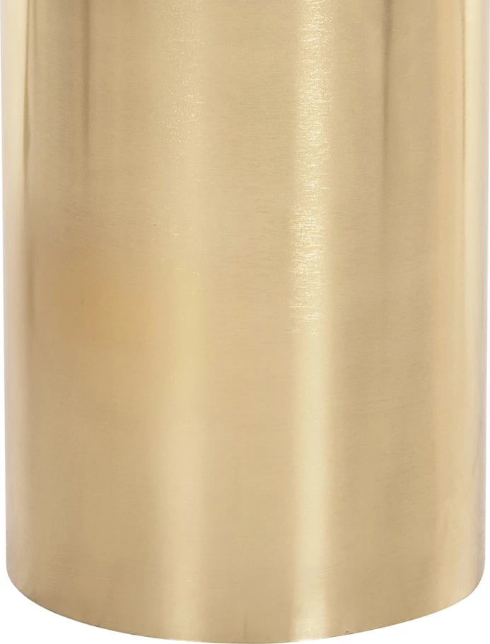 Tavolinë anësore e rrumbullakët, xham ngjyrë vjollcë, bazë metalike e artë, FH9728, Φ39x54H cm