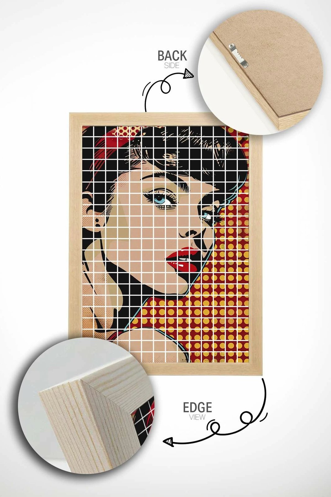 Pikturë dekorative me kornizë, Popkare19, shumëngjyrëshe, Wallity