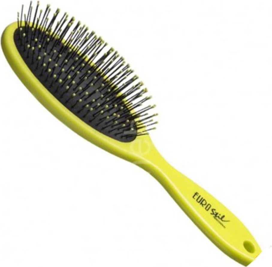 Furçë flokësh Eurostil oval medium unisex jeshile fluoçente 1 copë