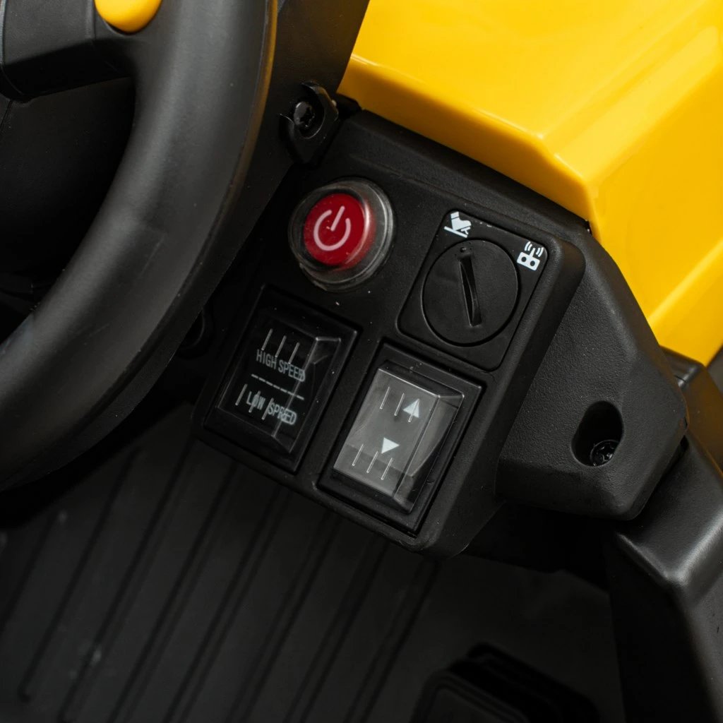 Traktor elektrik fëmijësh, Baby Mix, CAT, 6V 4Ah, LED, melodi, i verdhë