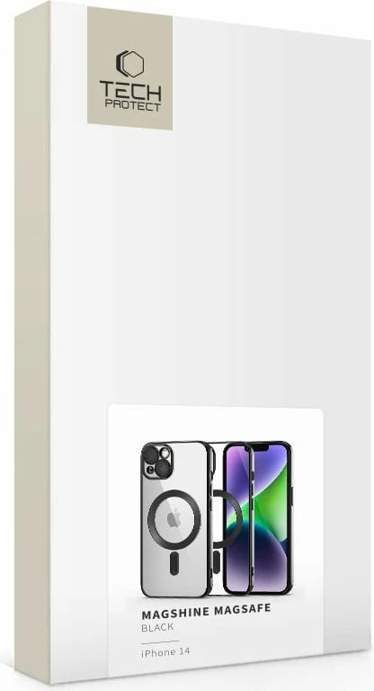 Mbështjellës Tech-Protect MagShine Line MagSafe për iPhone 14, i zi