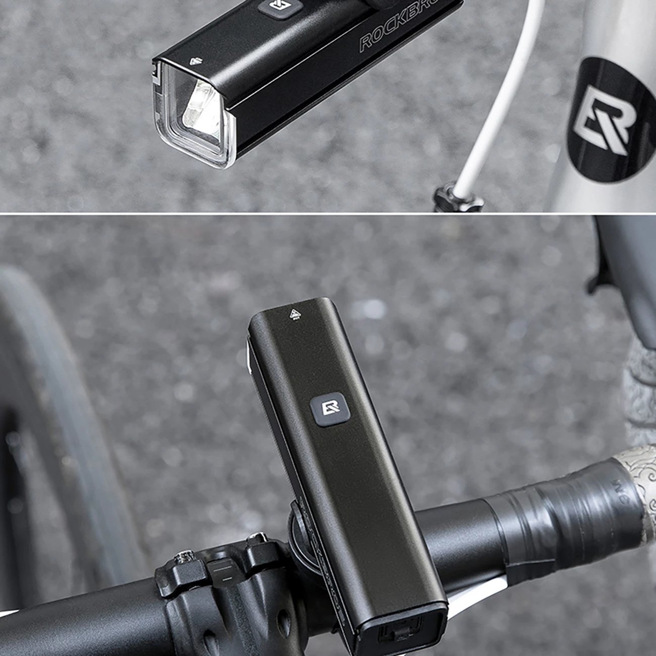 Dritë për biçikletë Rockbros 24610002001, 1000 lm, USB-C, e zezë, set me kabllo