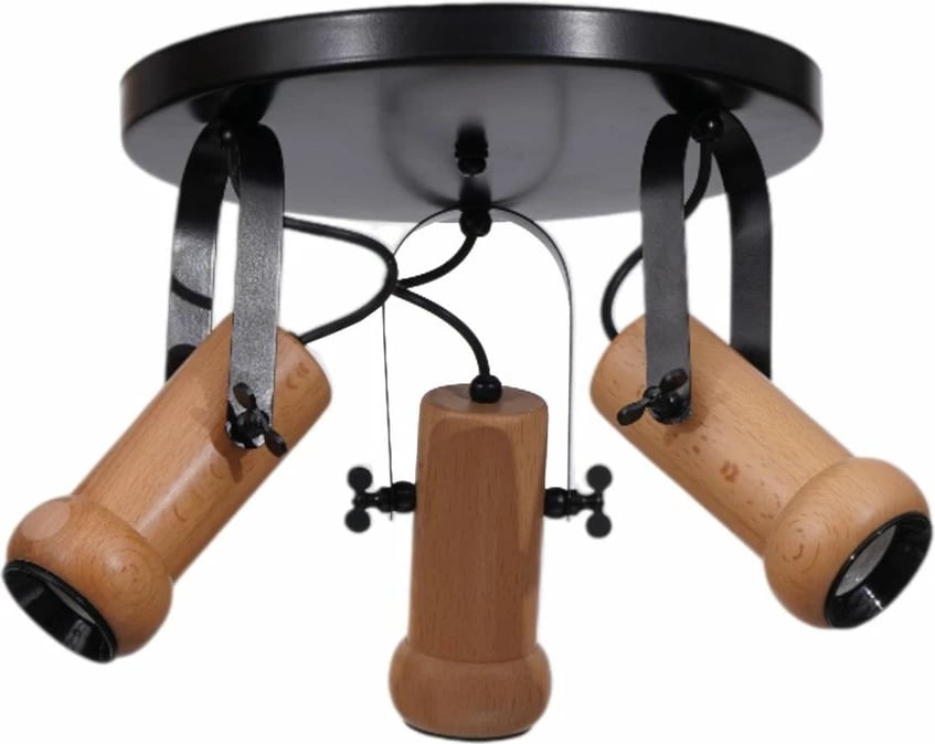 Llambadar Opviq, metal dhe dru, 9000-3, ngjyrë e zezë dhe lis