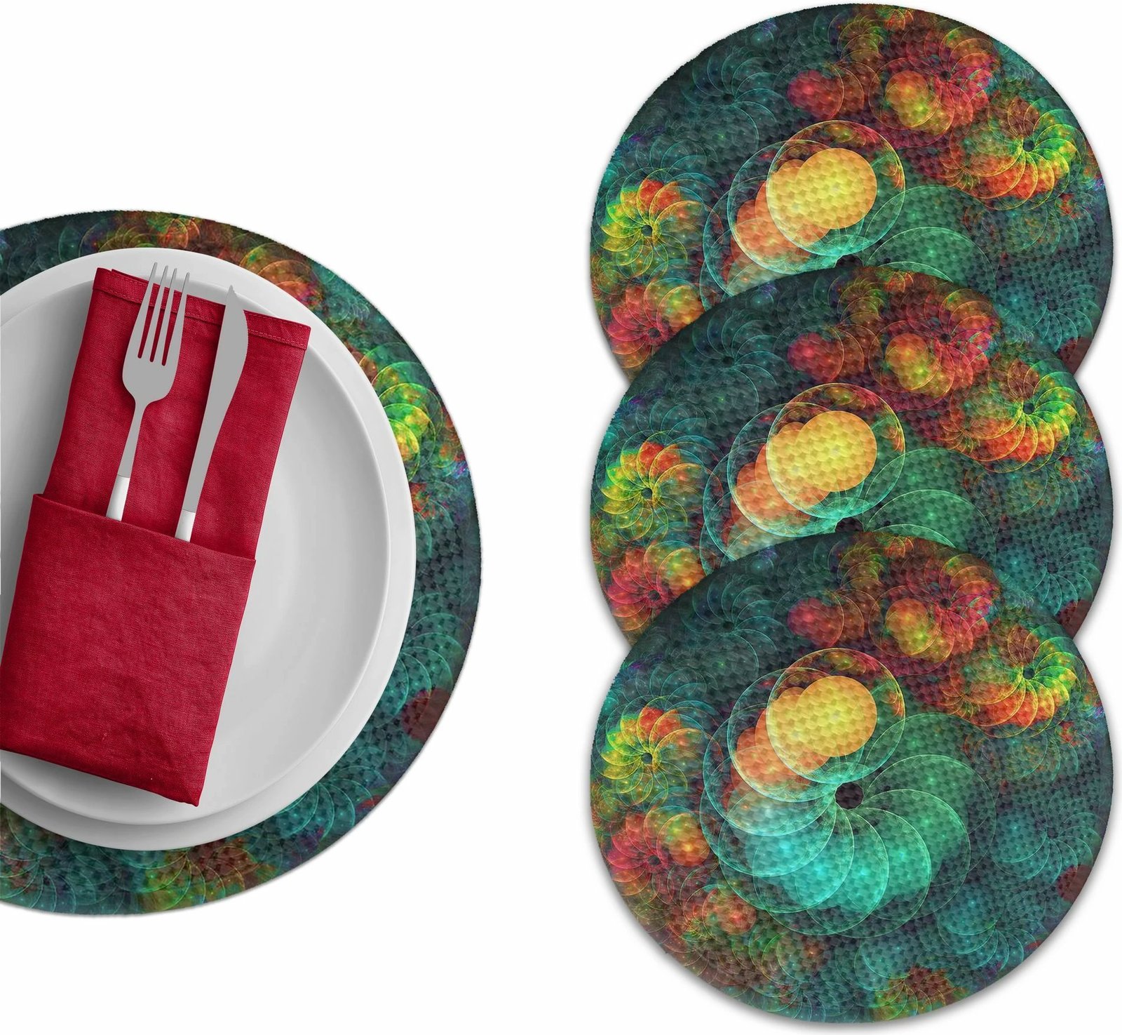 Set nënshtrues tavoline Hermia Concept, shumëngjyrësh, 4 copë, 37cm