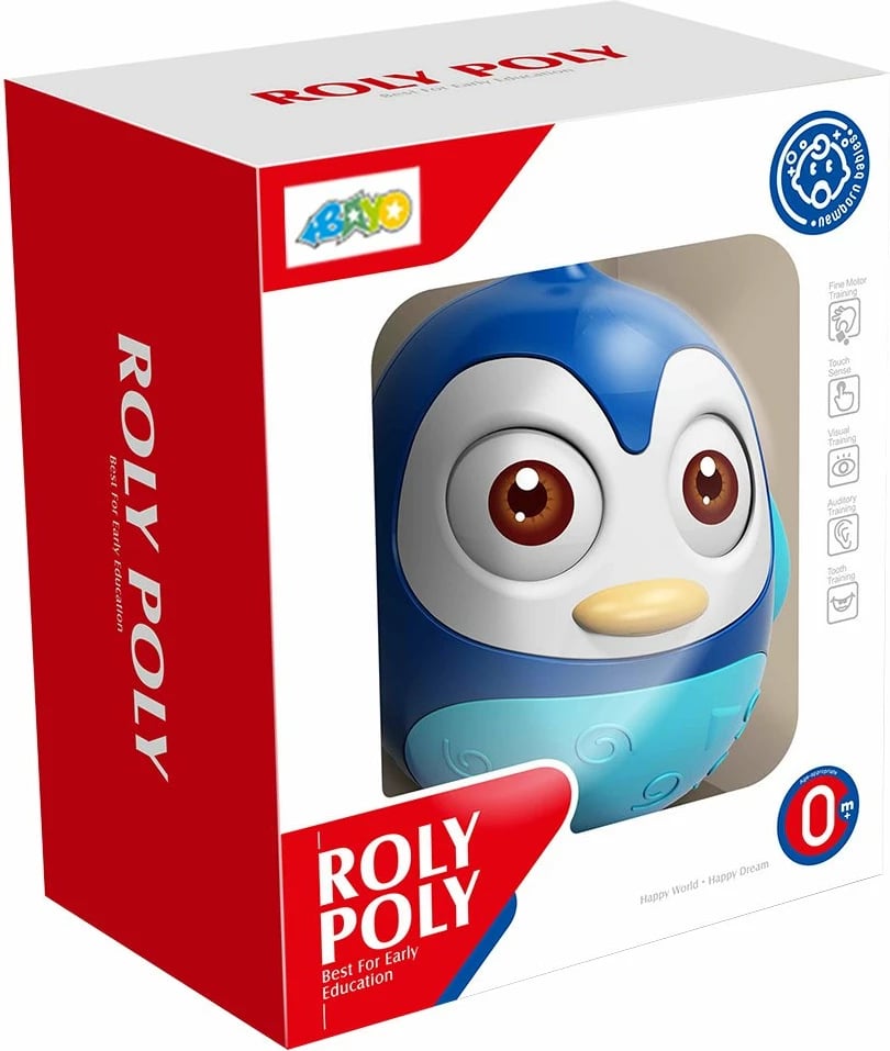 lodër lëkundëse edukative Baby Mix Penguin 14 cm 6m+, blu
