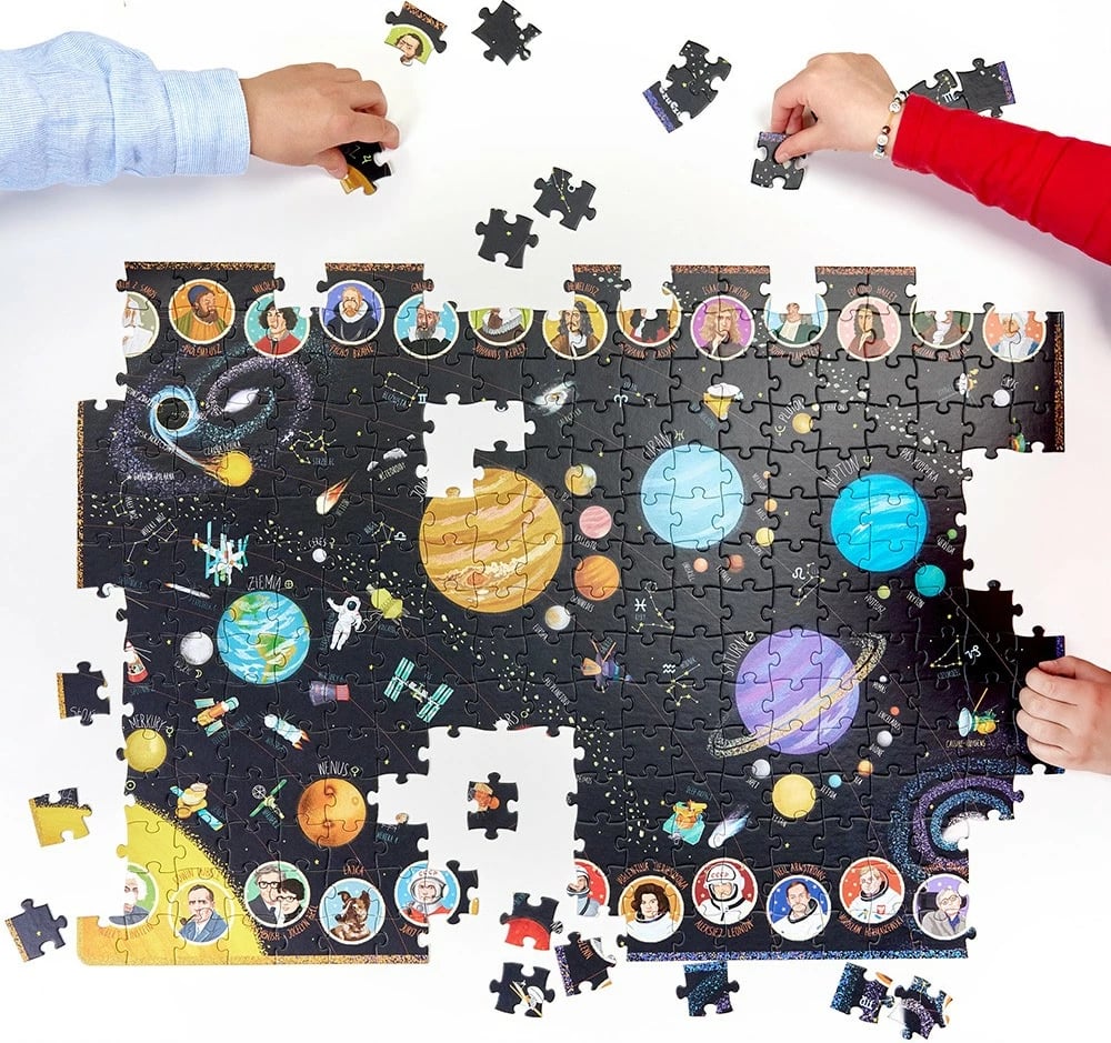 Puzzle edukativ CzuCzu Discoverer Solar System, 300 pjesë, me poster, për fëmijë
