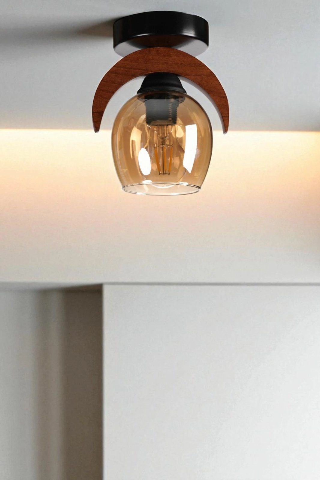 Llambë tavani Opviq, ngjyrë mjaltë, arre, e zezë, 9003-1