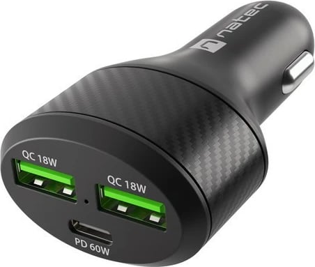 Karikues veture Natec Coney NUC-1981, 3 porta USB (2x QC 18W, 1x PD 60W), 84W, i zi