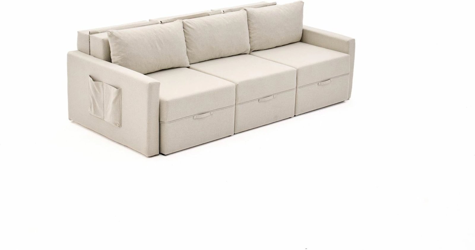 Divan-krevat 3 vendesh, Atelier del Sofa, Saros, krem, 3 pjesë