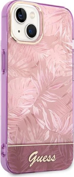 Mbështjellës Guess Jungle Collection për iPhone 14 Plus 6.7", rozë, hardcase