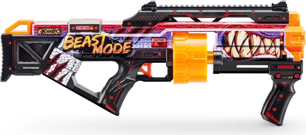 Blaster lodër ZURU X-Shot SKINS Last Stand Beast OuT, 16 shigjeta, shumëngjyrësh