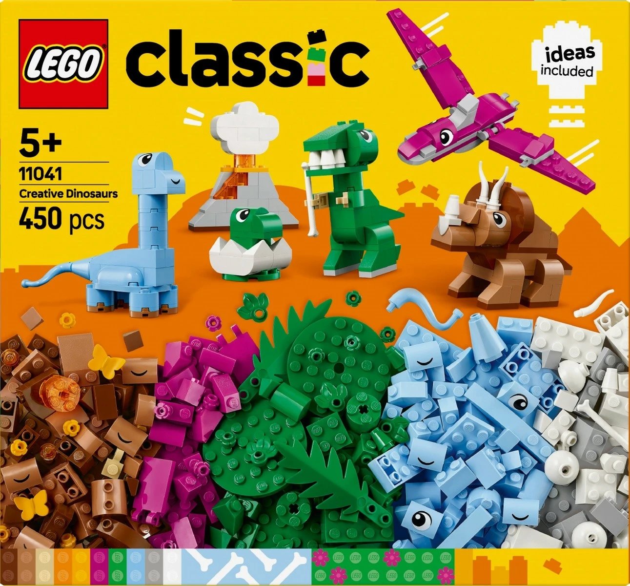 Set LEGO Classic Creative Dinosaurs 11041, 450 pjesë, plastikë, shumëngjyrëshe Set LEGO Classic Creative Dinosaurs 11041, 450 pjesë, plastikë, shumëngjyrëshe