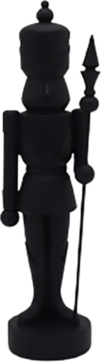 Dekoratë Krishtlindjesh ushtar, polirezine, ngjyrë e zezë, 12x9x39 cm