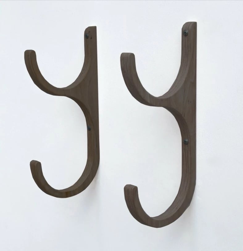 Raf dekorativ prej druri për mur, ngjyrë e zezë, Skye Decor, Raf277