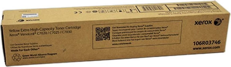 Toner, Xerox, 106R03746, kapacitet i lartë, për VersaLink C7020/C7025/C7030, e verdhë