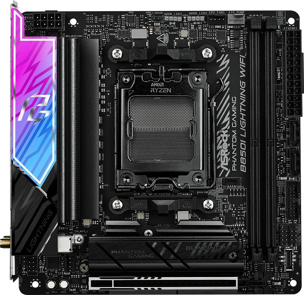 Pllakë amë ASRock Phantom Gaming B850I Lightning WiFi, Socket AM5, DDR5, Wi-Fi 6E, PCIe 5.0