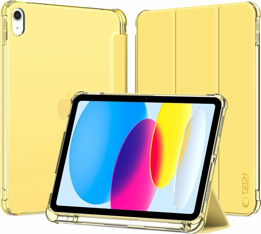 Mbështjellës Tech-Protect SC Pen Hybrid për iPad 10 (2022), Transparent-Verdhë