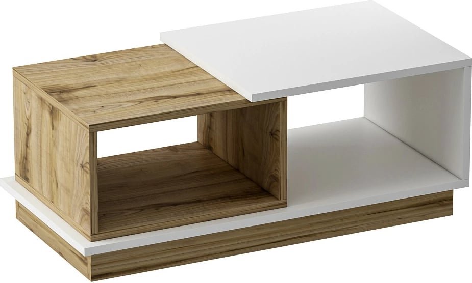 Set mobiljesh për dhomë dite, Skye Decor, Oslo, ngjyrë e bardhë dhe lis