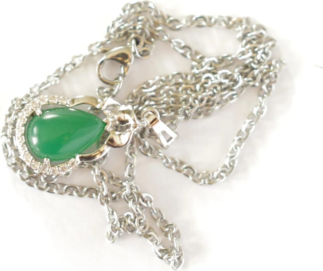 Qafore dhe varëse të flakëruar në argjend QVAGJ, e argjendtë/gjelbër