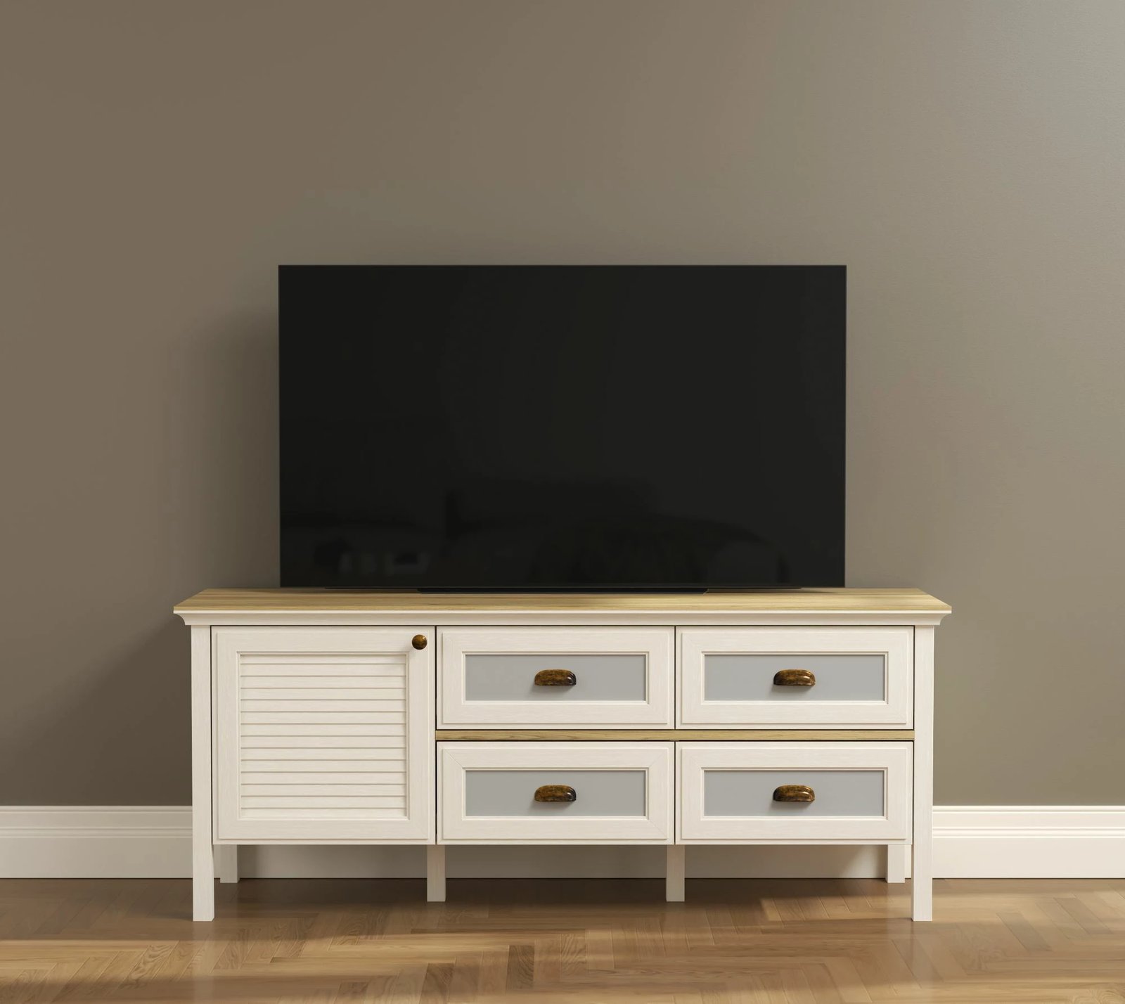 Komodë TV Skye Decor, FRN-21012, krem, lis, gri