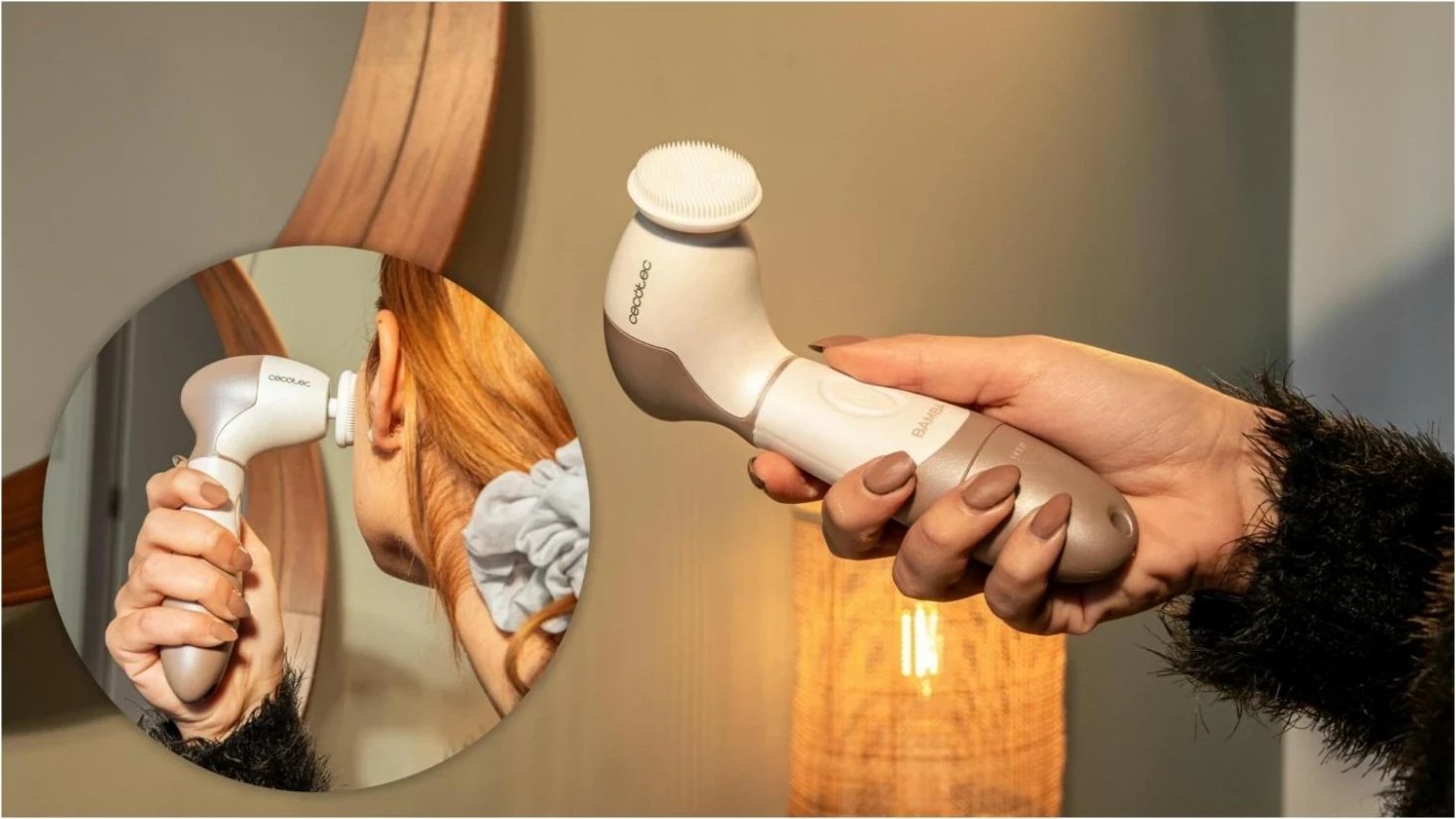 Furçë fytyre Cecotec FaceCare TotalClean Bamba, 9 në 1, e bardhë