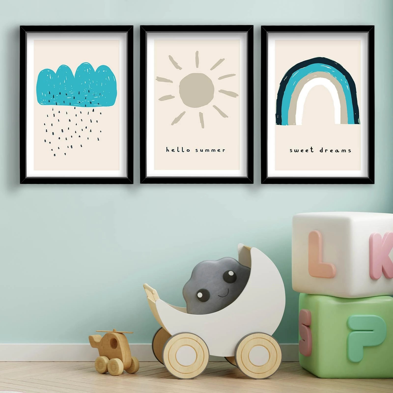 Pikturë dekorative me kornizë MDF (3 pjesë), Wallity, 3P3853SCT-002