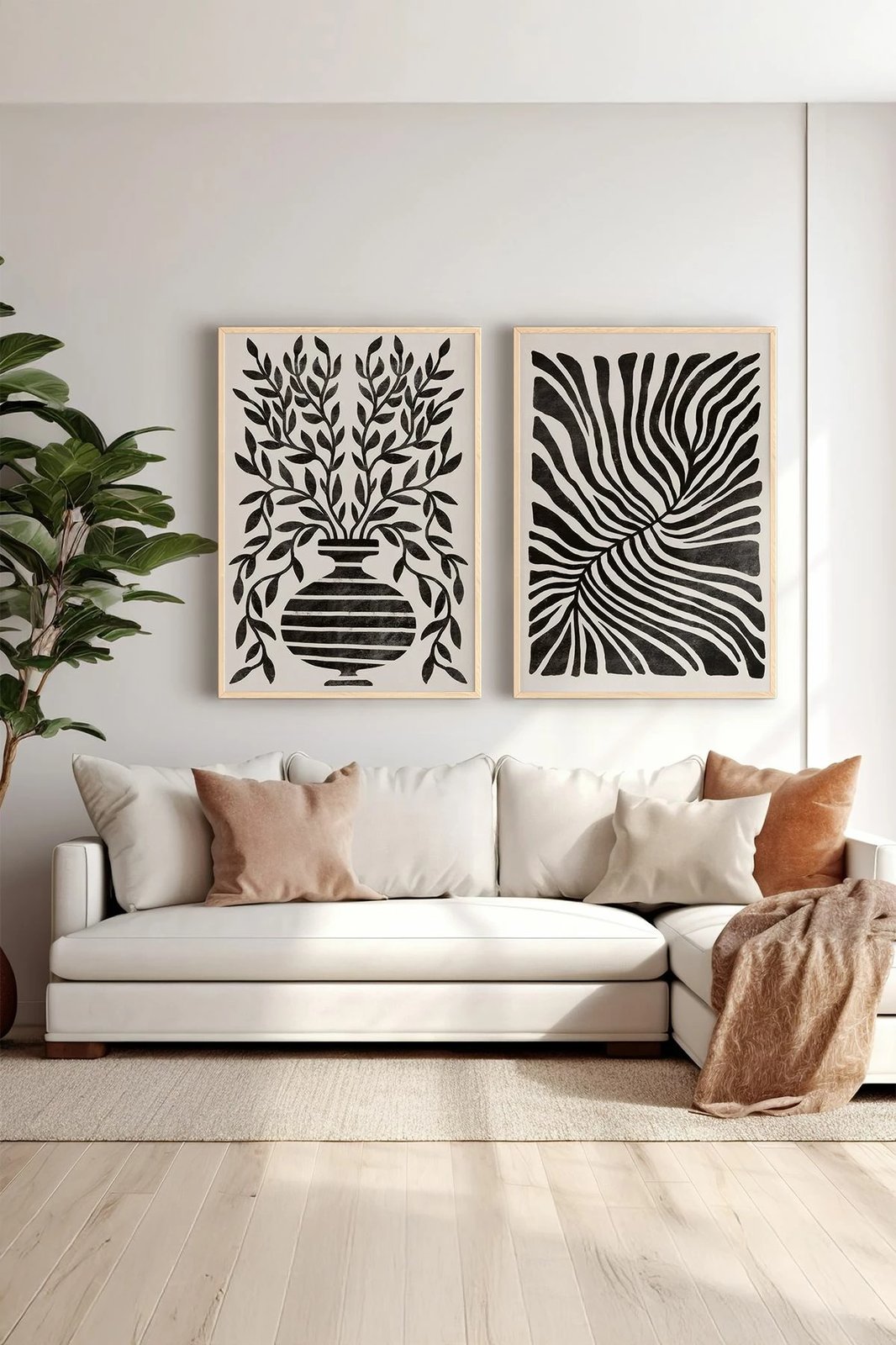 Pikturë dekorative me kornizë (2 copë), Wallity, Ersy2Lımodel26-Ahsap