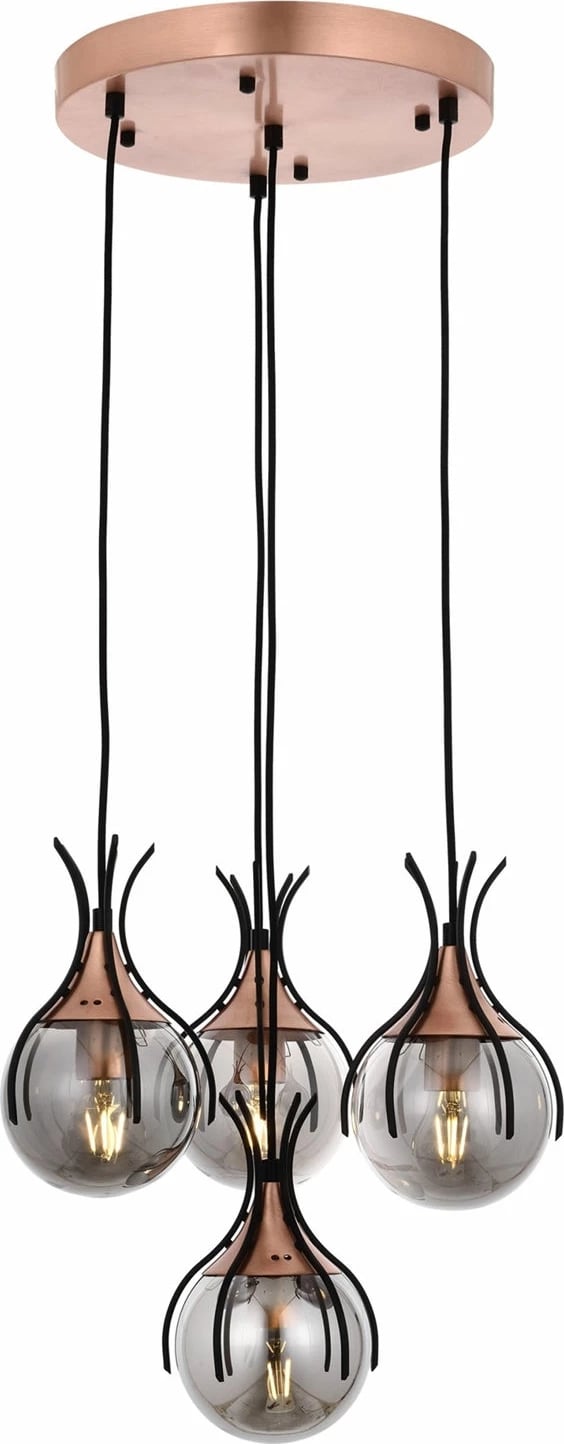 Llambë tavani industriale, ngjyrë e zezë dhe bronzi, Opviq, AV-1766-4T-BSY