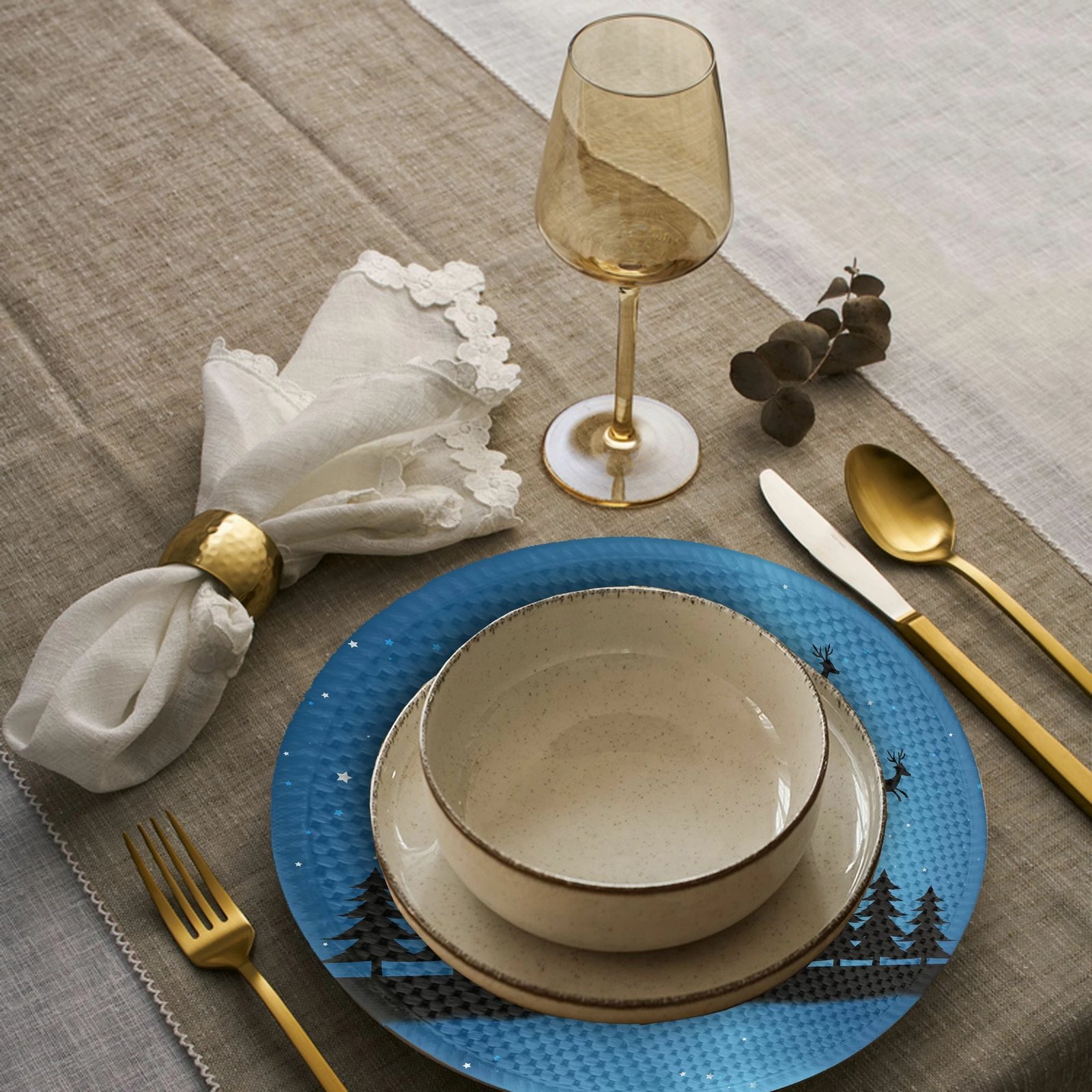 Set nënshimesh tavoline Hermia Concept, shumëngjyrëshe, 37cm (4 copë), 4072Supla