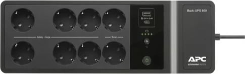 UPS APC BE850G2-GR, 850VA, 8 dalje Schuko, USB Type-C dhe A, e zezë