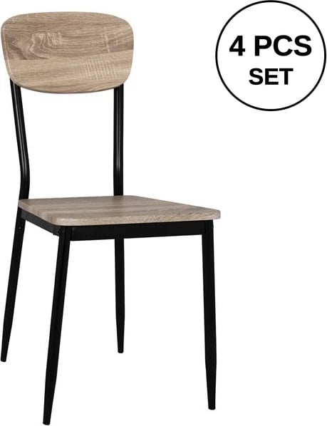 Karrige ngrënieje sonama me këmbë të zeza, FH8373.01, 39,5x49,5x87 cm, set prej 4 copë