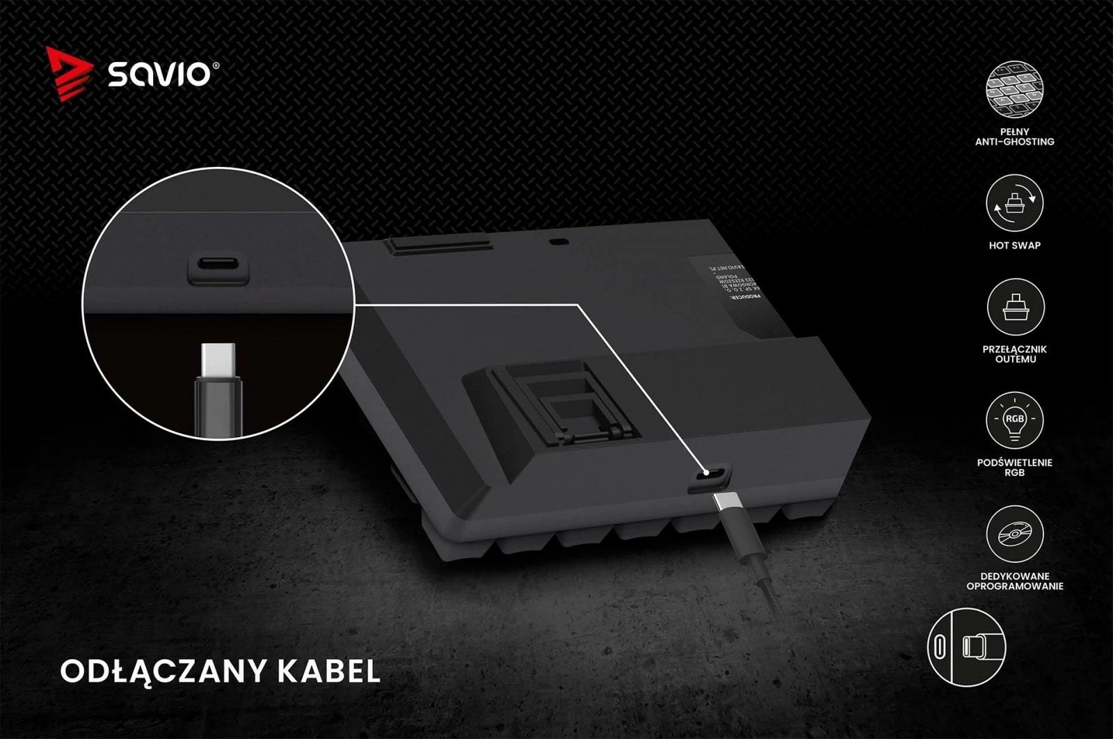 Tastierë mekanike Savio Blackout X2 OUTEMU Brown, 60%, ARGB, Hot Swap, e zezë Tastierë mekanike Savio Blackout X2 OUTEMU Brown, 60%, ARGB, Hot Swap, e zezë