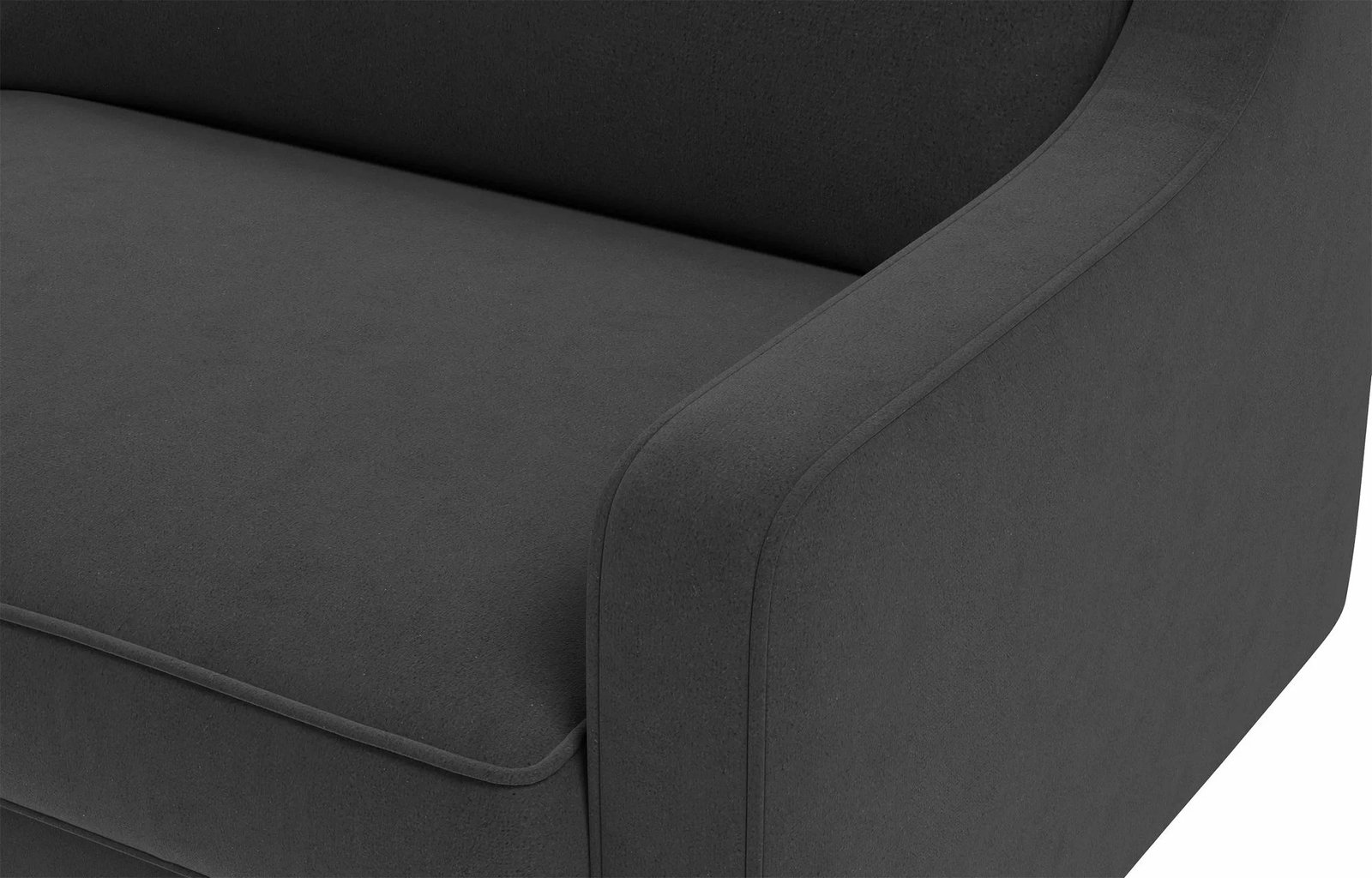 Karrige një vendëshe Robin 1, ngjyrë gri nate, këmbë dru arre