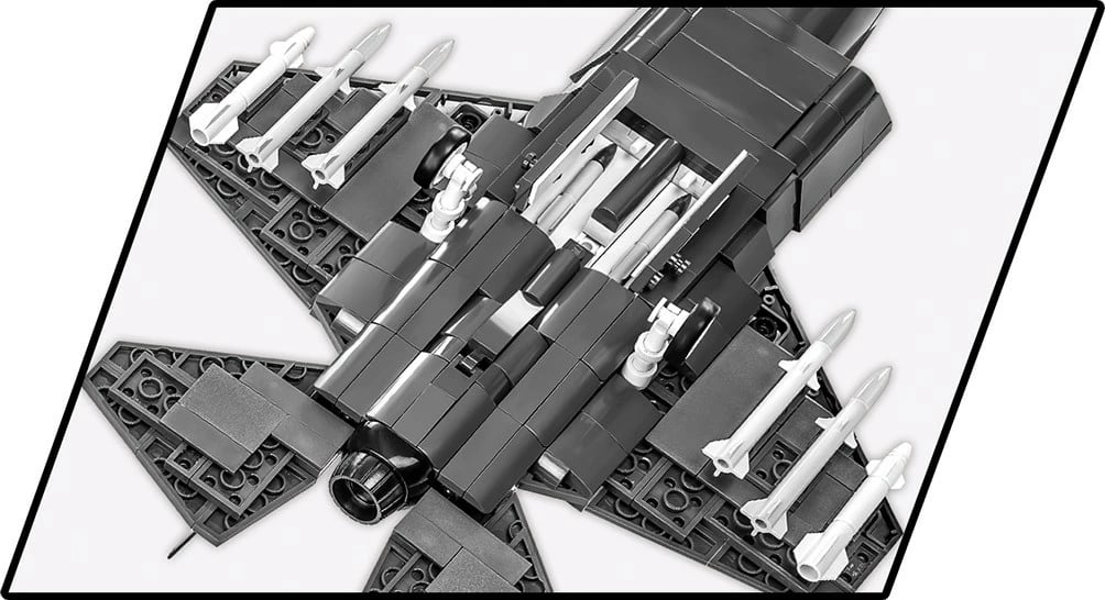 Set ndërtimi Cobi Klocki Armed Forces F-35B Lightning II, 594 copa, me figurë piloti, Gri