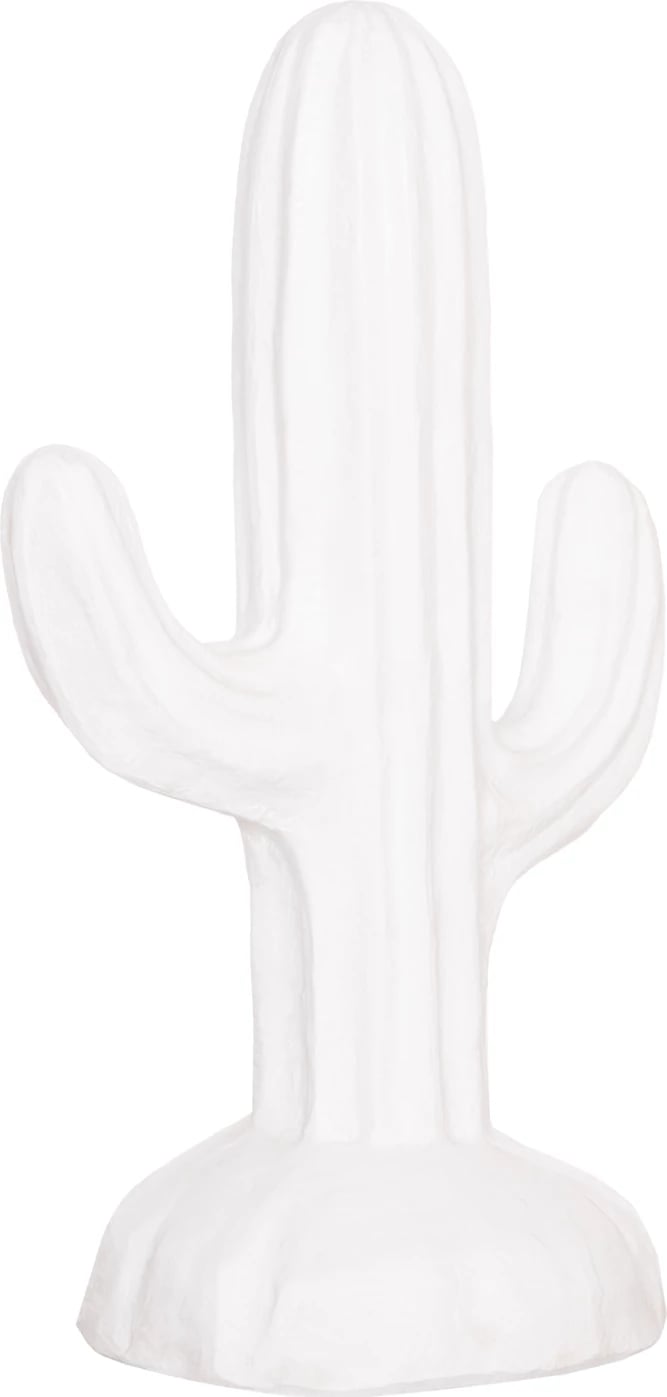 Kaktus dekorativ në dysheme, MDF, ngjyrë e bardhë, 42x30x74H cm