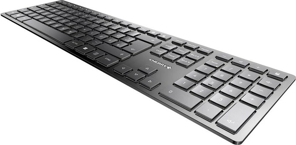 Tastierë wireless Cherry KW 9100 SLIM, full-size, Bluetooth/USB Type-C, e zezë