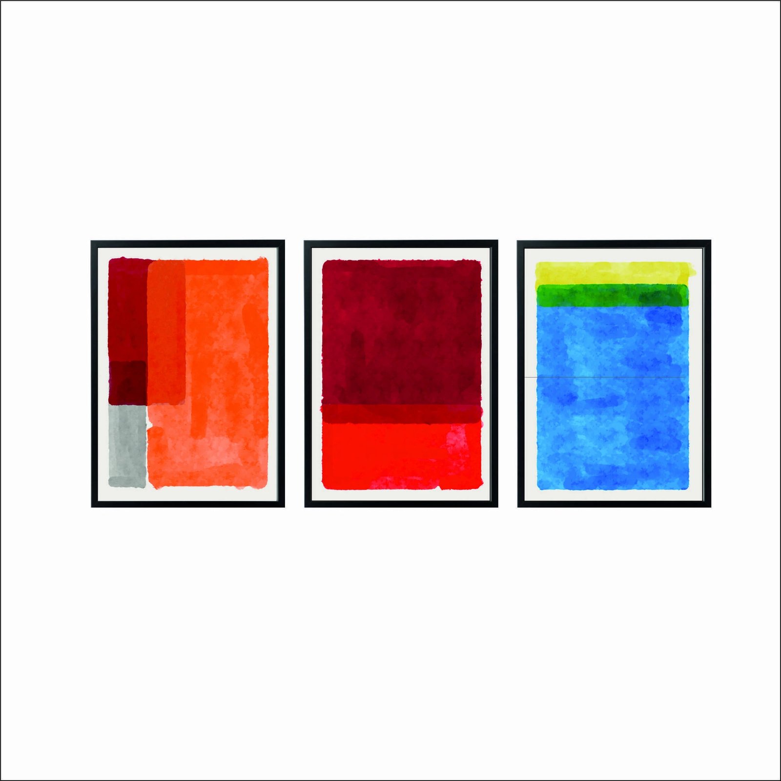 Pikturë dekorative me kornizë MDF (3 copë), Wallity, Mp3-00122, 30x40cm