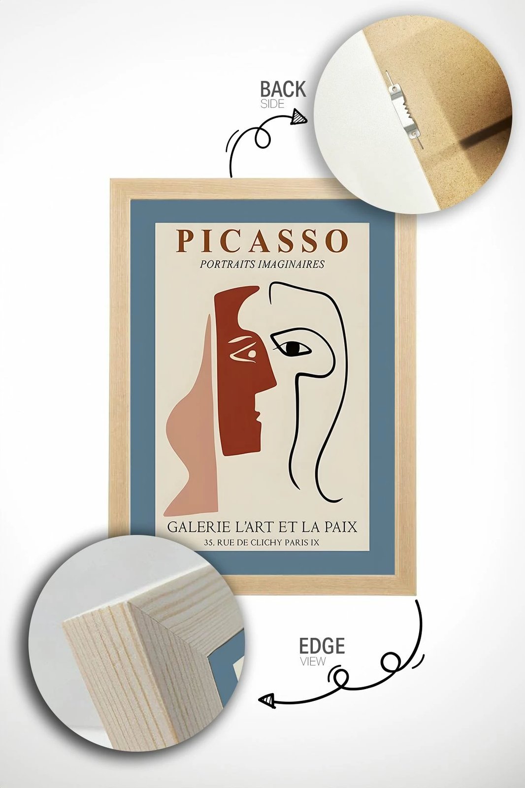 Piktura dekorative me kornizë (6 copë), Wallity, Artsycllct15