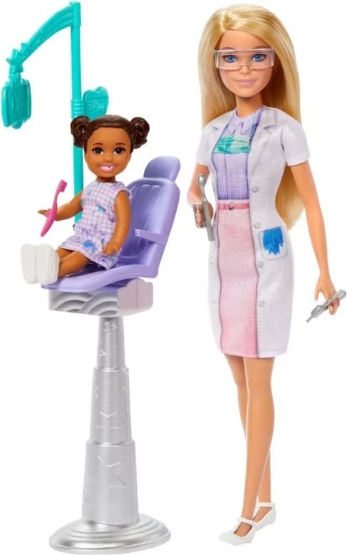 Set lodrash Barbie Mattel JCR71/JCR74, dentiste me paciente, me aksesorë