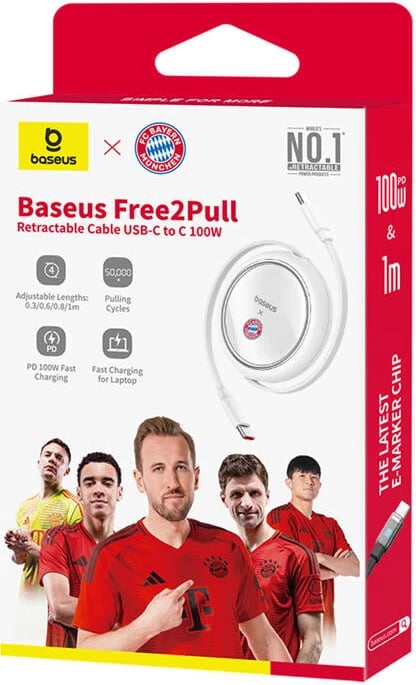 Kabllo USB-C në USB-C Baseus Bayern Edition, 100W, 100 cm, Bardhë Kabllo USB-C në USB-C Baseus Bayern Edition, 100W, 100 cm, Bardhë