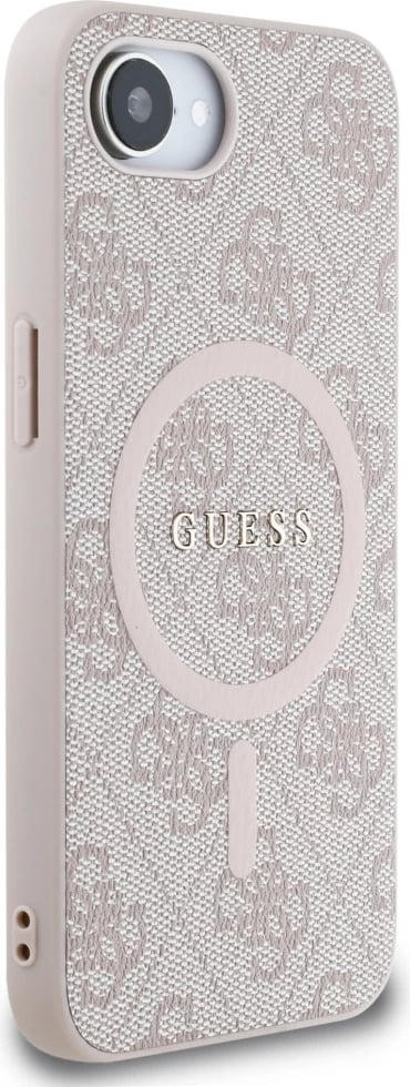 Mbështjellës Guess 4G Ring Classic Logo MagSafe për iPhone 16e, Rozë Mbështjellës Guess 4G Ring Classic Logo MagSafe për iPhone 16e, Rozë