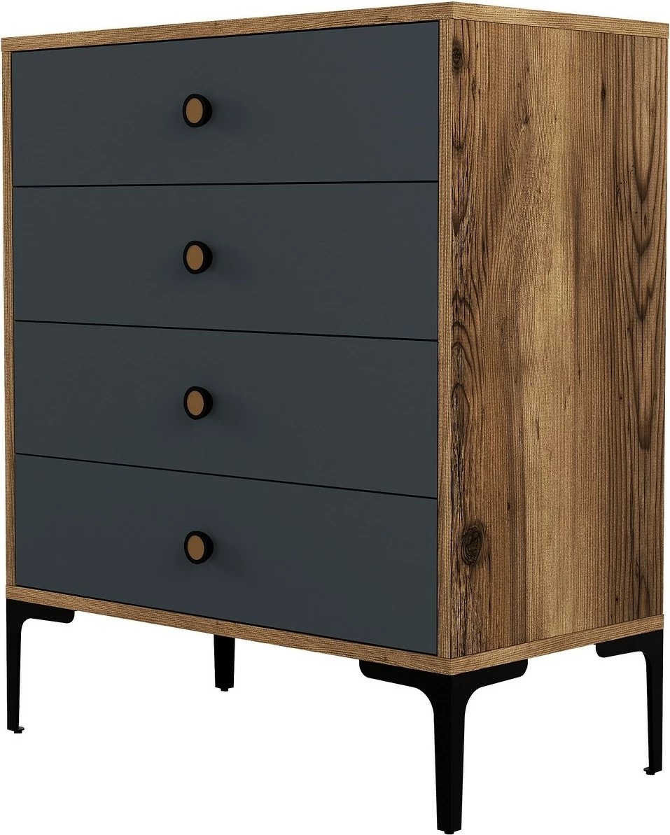 Komodë Hanah Home, Lizbon 536, ngjyrë arrë dhe antracit