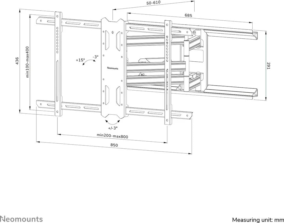 Mbajtës muri Neomounts, Newstar, për TV 43"-86", i zi Mbajtës muri Neomounts, Newstar, për TV 43"-86", i zi