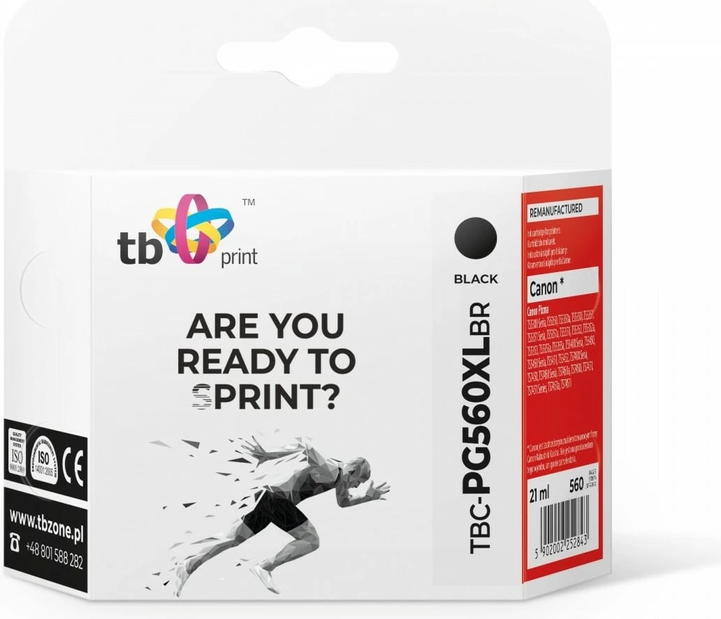 Toner TB Print TBC-PG560XLBR për Canon, i zi, 21ml