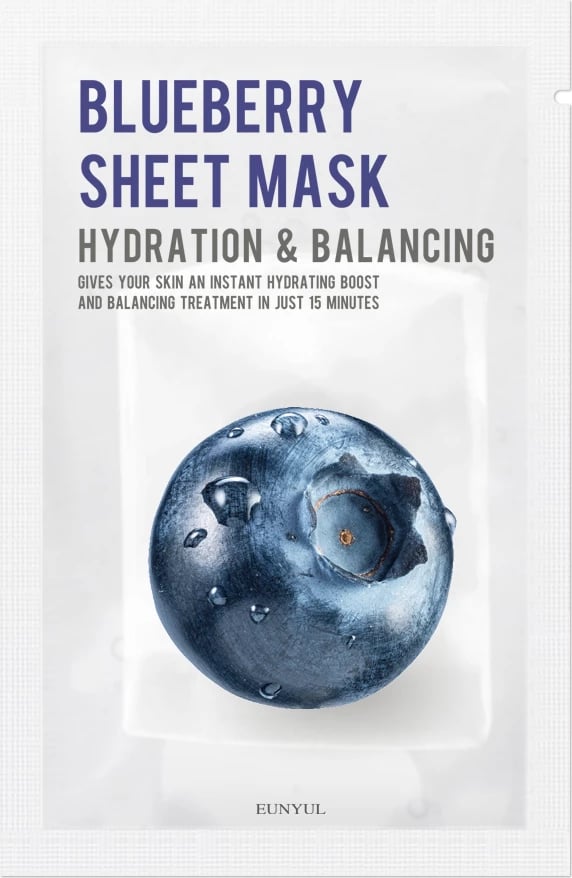 Maskë për fytyrë për femra EUNYUL Blueberry Sheet Mask, 22ml