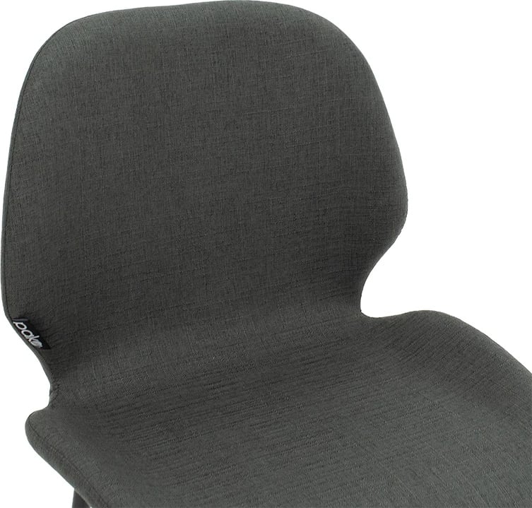 Karrige për bar Impel, këmbë metalike të zeza, material stof ngjyrë gri e errët