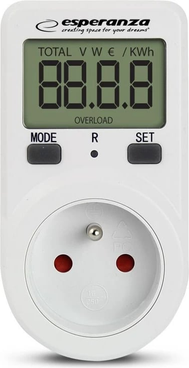 Matës fuqie elektronik Esperanza ELA102, i bardhë