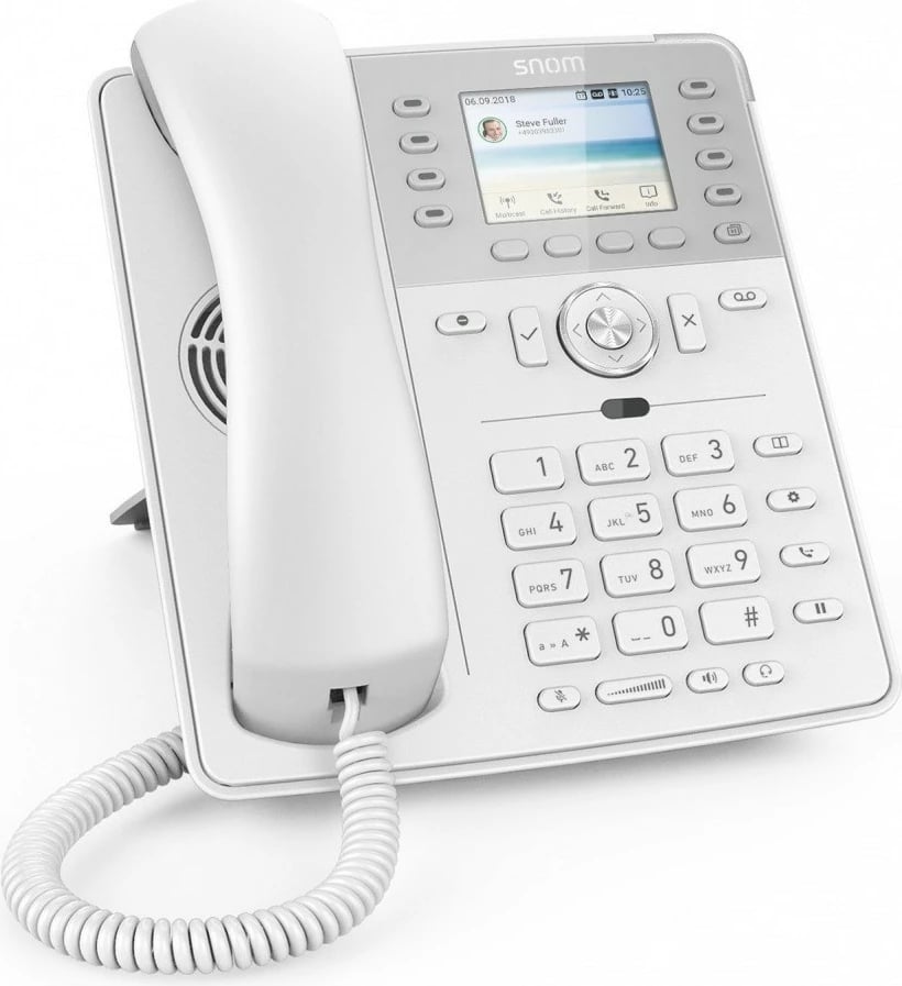 Telefon VoIP me kabllo, SNOM, D735, ekran 2.7", 12 llogari SIP, Gigabit PoE, e bardhë